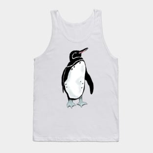 Galápagos Penguin pattern on grayish blue Tank Top